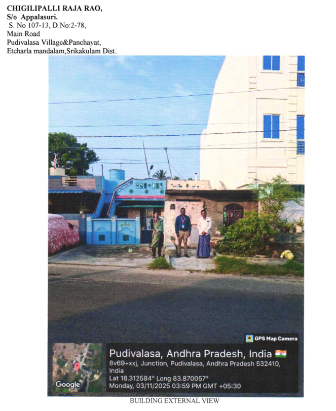 Individual House for Sale in Pudivalasa village & Panchayat, Etcherla Mandal and Srikakulam District, Srikakulam