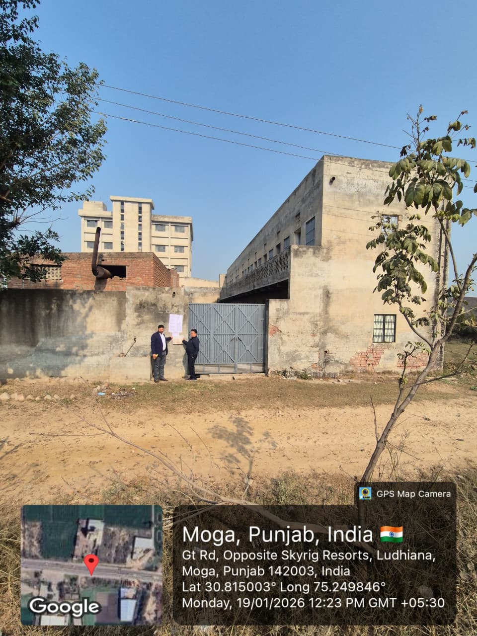 Industrial Plot with Factory Building for Sale in Moga