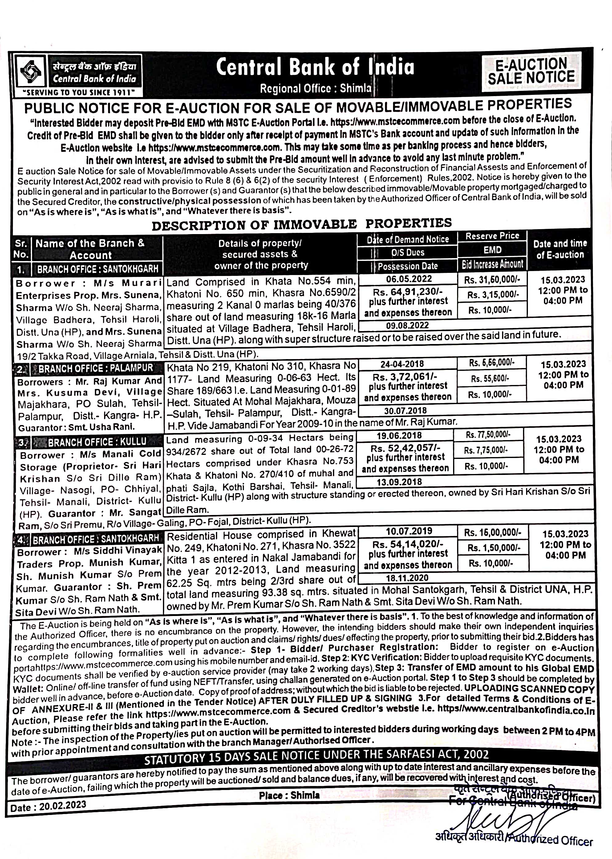 Individual House for Sale in Santokhgarh